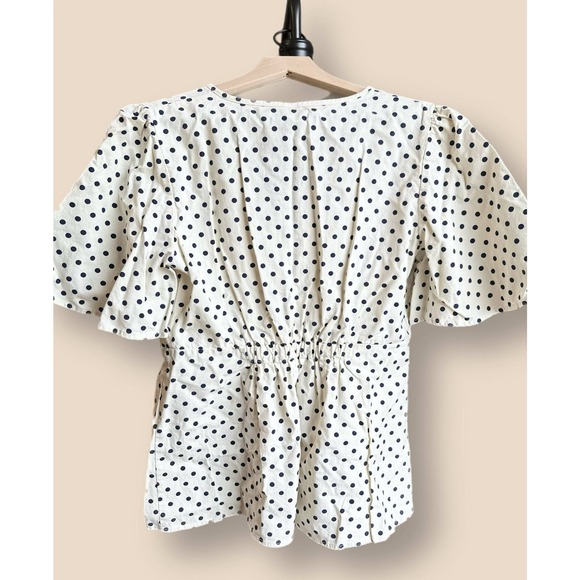 Soon Maternity Hani V-Neck Maternity Blouse - Polka Dot - White Multi/White Dot - Picture 6 of 12